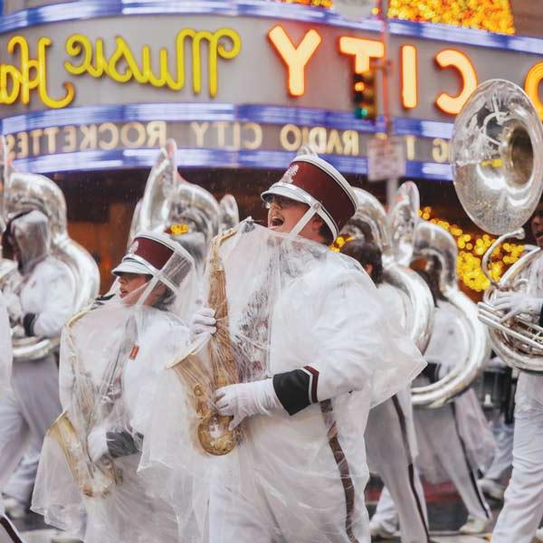 The Carolina Band marches through Manhattan in the 2024 Macy’s Thanksgiving Day Parade.